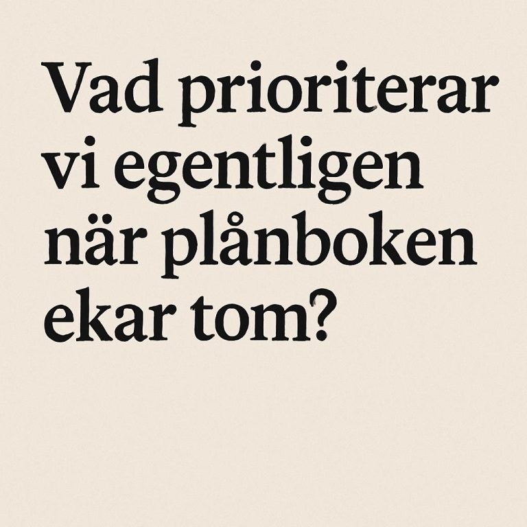Vad prioriterar vi egentligen när plånboken ekar tom?